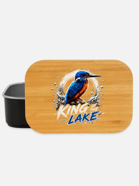 King Of The Lake Kingfisher Design - Lunch Box - black