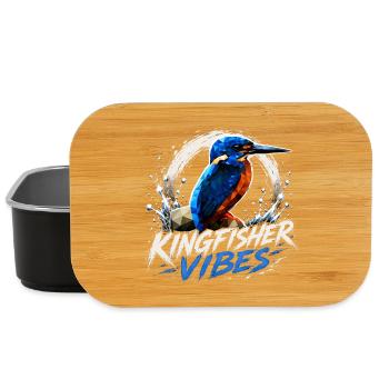 Kingfisher Vibes Bird Design - Lunch Box - black - Front