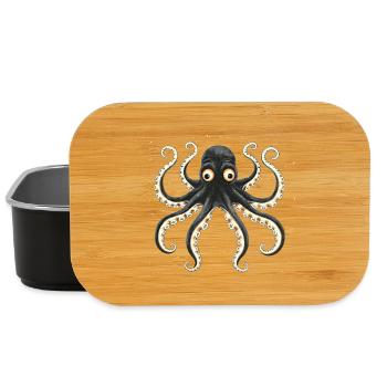 Cartoon squid with big eyes - Lunch Box - black - Front
