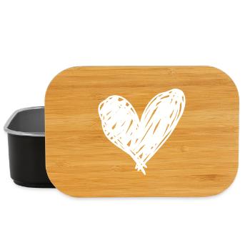 Hand Drawn Heart Love Icon - Lunch Box - black - Front