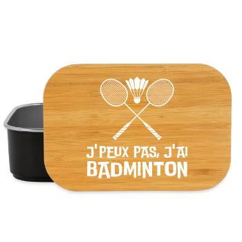 Badminton J'ai Pas Le Temps - Boîte à goûter - noir - Devant