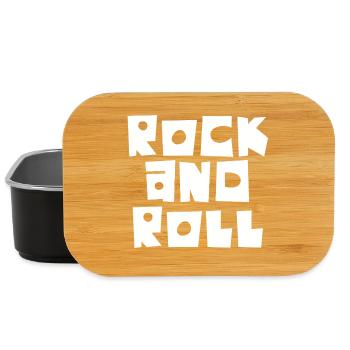 Rock and Roll Block Typography - Lunch Box - black - Front