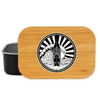 Planche de Surf Vague Ocean Sunburst Badge Retro - Boîte à goûter - noir - Devant