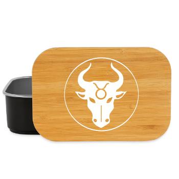 Taurus Star Sign (White) - Lunch Box - black - Front