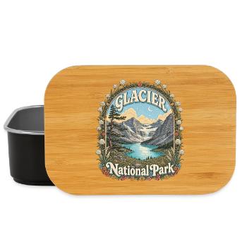 Glacier National Park USA Montana Hiking Vintage - Lunch Box - black - Front