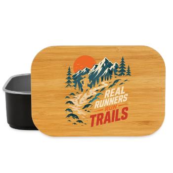 Real Runners Run Trails Mountain Sunset - Lunch Box - black - Front