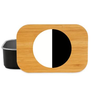 Crescent Moon Block Graphic White and Black - Lunch Box - black - Front