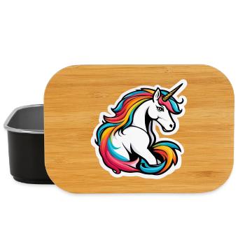 Helles Regenbogen-Einhorn - Lunch Box - Schwarz - Vorne
