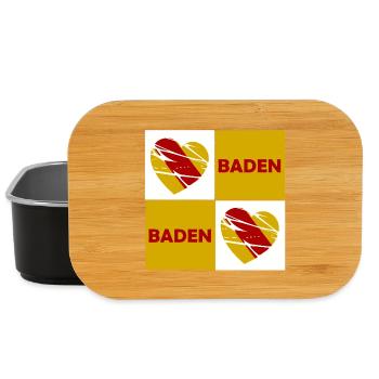 Baden Herz Quadrat - Lunch Box - Schwarz - Vorne