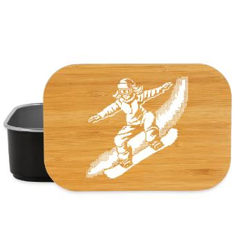 Graphisme Pixel Snowboarder - Boîte à goûter - noir - Devant
