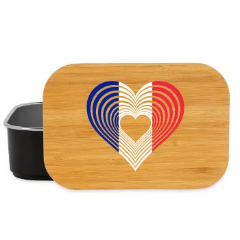 Heart flag French line art.  France. Fran - Lunch Box - black - Front