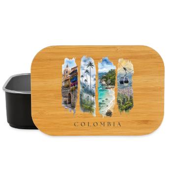 Colombia Travel – South America Culture & Country Motif - Lunch Box - black - Front