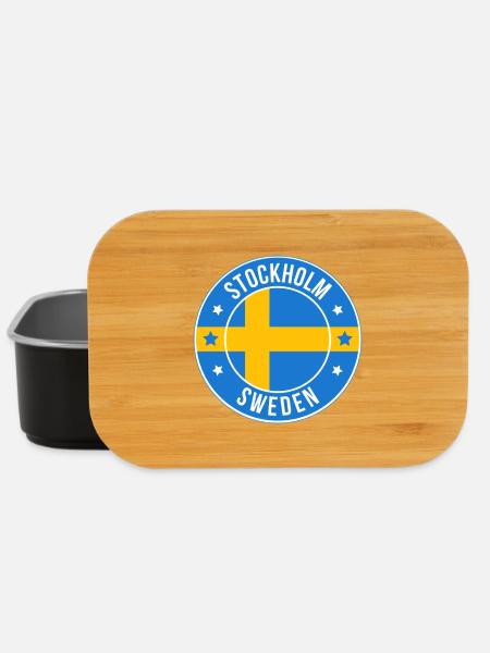 Stockholm Sweden Circle Flag - Lunch Box - black