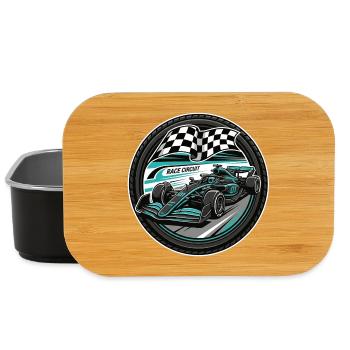 Racing cars on Race Circuit - Lunch Box - black - Front