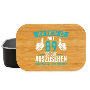 89 Jahre 89. Geburtstag Mann Frau 89 Jahre - Lunch Box - Schwarz - Vorne