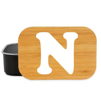 Large N Style Print | Letter N | N Logo - Lunch Box - black - Front