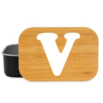 Gros imprimé en V | Lettre V | V Logo - Boîte à goûter - noir - Devant