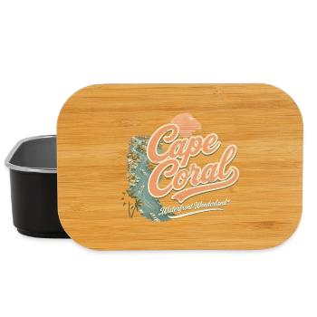 Design rétro vintage du front de mer de Cape Coral - Boîte à goûter - noir - Devant