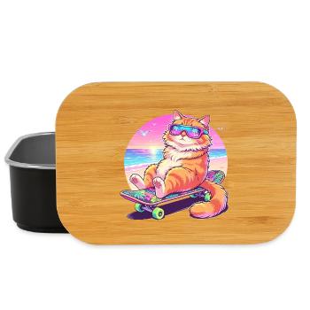 Cat Skateboard Sunglasses - Lunch Box - black - Front