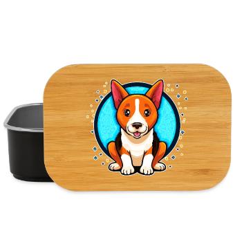 Basenji Dog (portrait comique) - Boîte à goûter - noir - Devant