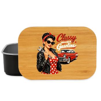 Pin-Up vintage : classe avec un peu d’essence - Boîte à goûter - noir - Devant