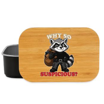 Pourquoi t-shirt si suspect Mascotte voleur-laveur drôle - Boîte à goûter - noir - Devant