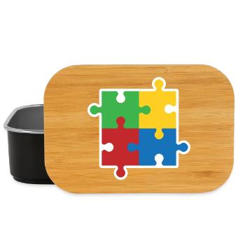Autism Puzzle Icon - Lunch Box - black - Front