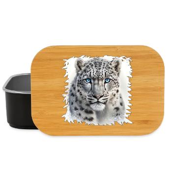 Snow leopard with blue eyes - Lunch Box - black - Front