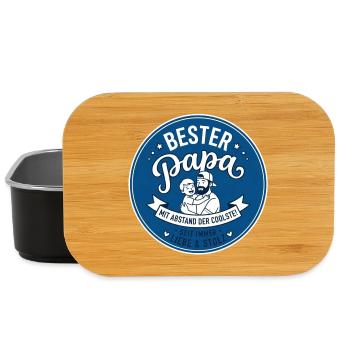 Bester Papa Mit Abstand - Lunch Box - Schwarz - Vorne