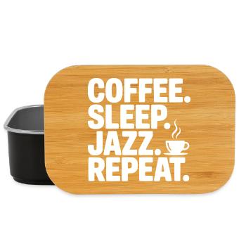 Kaffee. Schlaf. Jazz. Wiederholen. - Lunch Box - Schwarz - Vorne