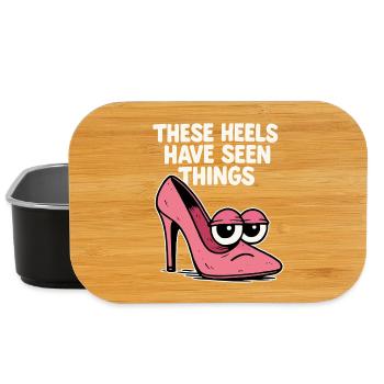 These heels have seen things | Comic High Heels - Lunch Box - Schwarz - Vorne