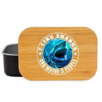 J’AIME LES REQUINS ET PEUT-ÊTRE TROIS PERSONNES - Boîte à goûter - noir - Devant