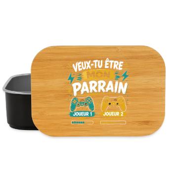 Veux-tu être mon parrain, Demande parrain gamer - Boîte à goûter - noir - Devant