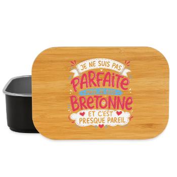 Je ne suis pas parfaite mais je suis bretonne - Boîte à goûter - noir - Devant