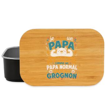 Je suis un papa ours comme un papa normal cadeau - Boîte à goûter - noir - Devant