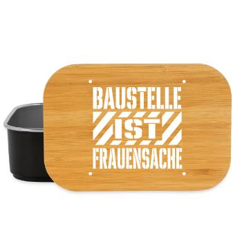 Baustelle Ist Frauensache – Handwerkerin Spruch - Lunch Box - Schwarz - Vorne