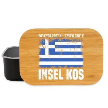 Insel Kos Koordinaten - Lunch Box - Schwarz - Vorne