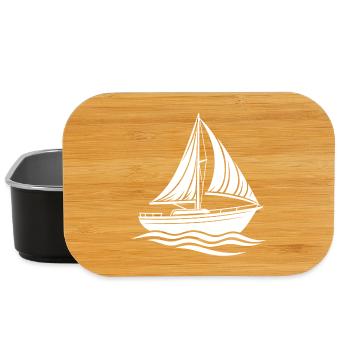 Modernes sportliches Segelboot mit klaren Konturen - Lunch Box - Schwarz - Vorne