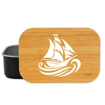 Segelboot Silhouette Meer und Wellen - Lunch Box - Schwarz - Vorne
