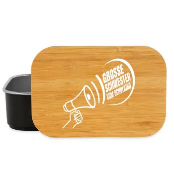 Grosse Schwester Vom Schulkind – Schulanfang - Lunch Box - Schwarz - Vorne
