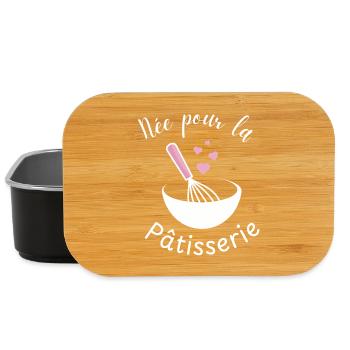 Née pour la pâtisserie  - Boîte à goûter - noir - Devant