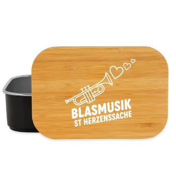 Blasmusik Herzensache – Trompete Musikant Design - Lunch Box - Schwarz - Vorne