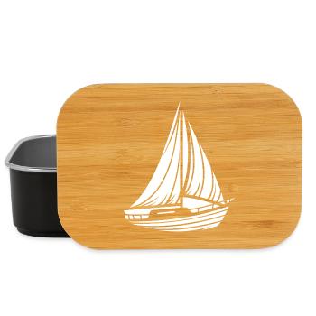 Abstraktes Segelboot Minimalistisches Design - Lunch Box - Schwarz - Vorne