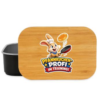 Hase Pfannkuchen Profi im Training Koch Motiv - Lunch Box - Schwarz - Vorne