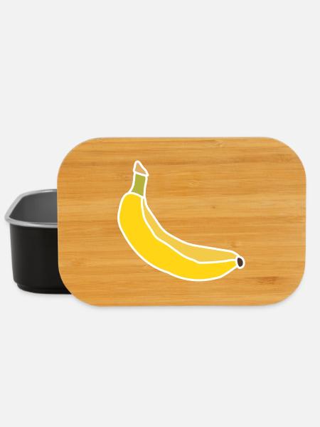 Yellow Banana – Minimalist Fruity Illustration - Lunch Box - black