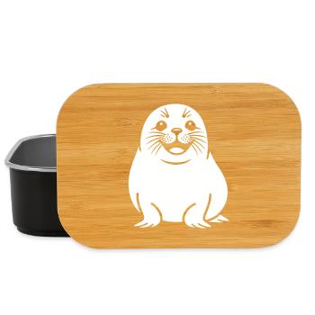 Cute seal silhouette - Lunch Box - black - Front
