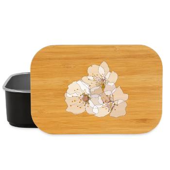 Cherry Blossoms | Zen Floral Illustration - Lunch Box - black - Front