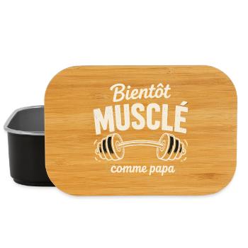 bientôt musclé comme papa gym musculation - Boîte à goûter - noir - Devant