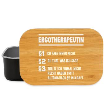 Ergotherapeutin Immer Recht - Lunch Box - Schwarz - Vorne