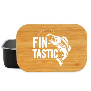 Fin-tastique ! Drôle de pêcheur et design de poisson géant - Boîte à goûter - noir - Devant